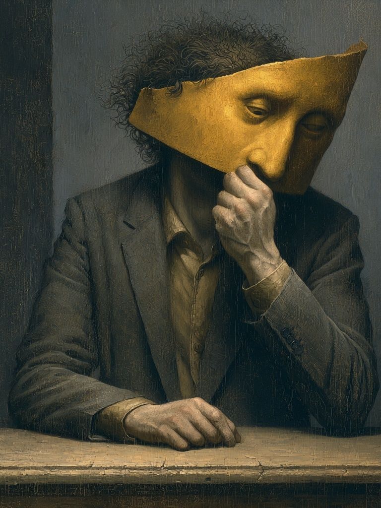 Masked Figure Surrealism Print. poster detail