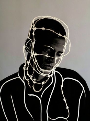 Barbed Wire Portrait — Fine-Art Print. poster detail
