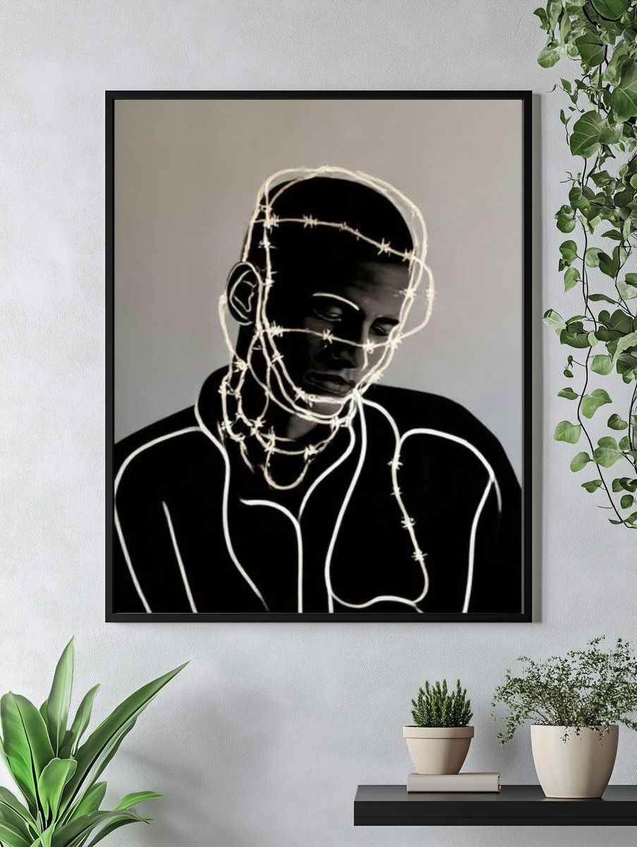 Barbed Wire Portrait — Fine-Art Print. — room view 4