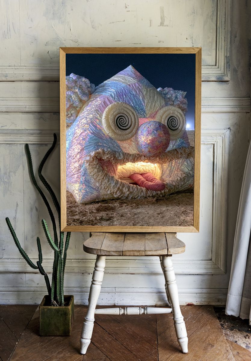 Surreal Night Sculpture Poster. room preview