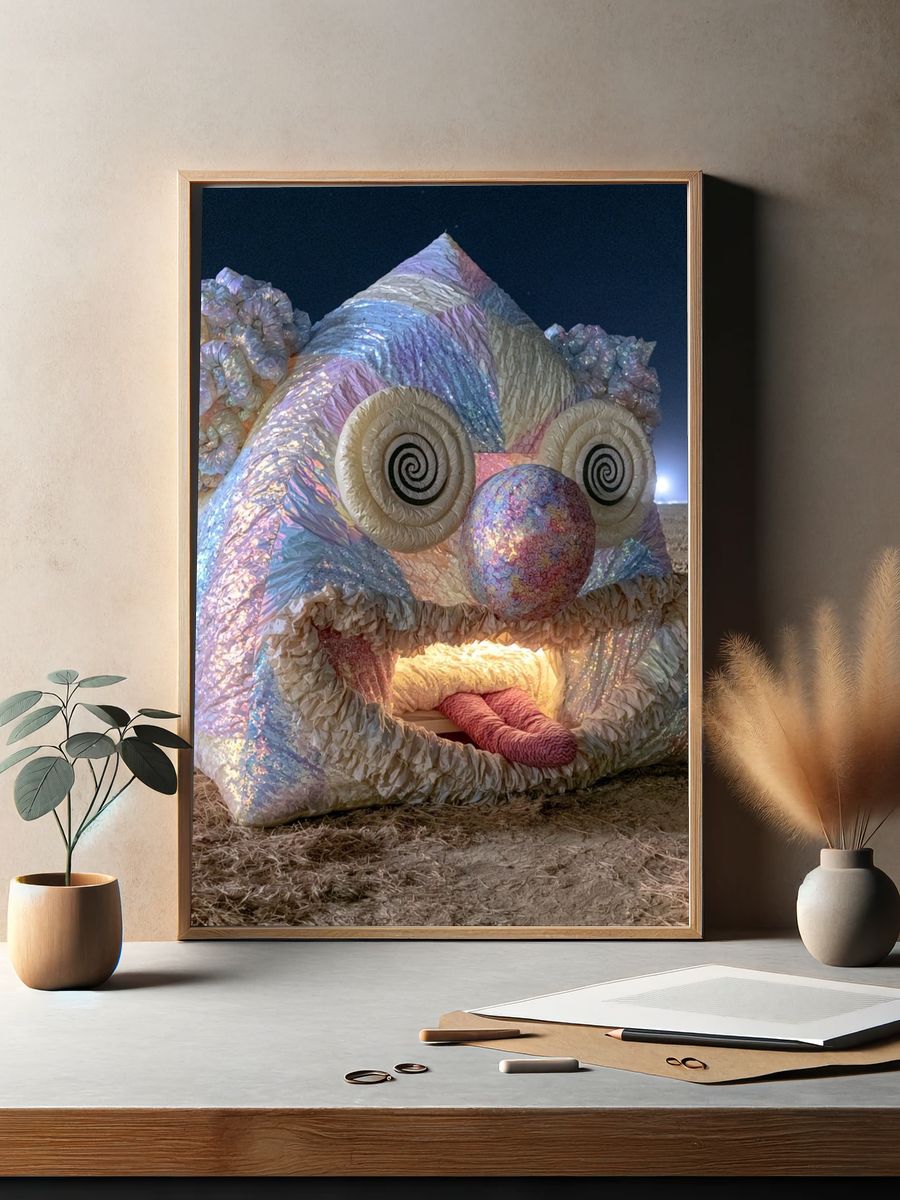 Surreal Night Sculpture Poster. — room view 2