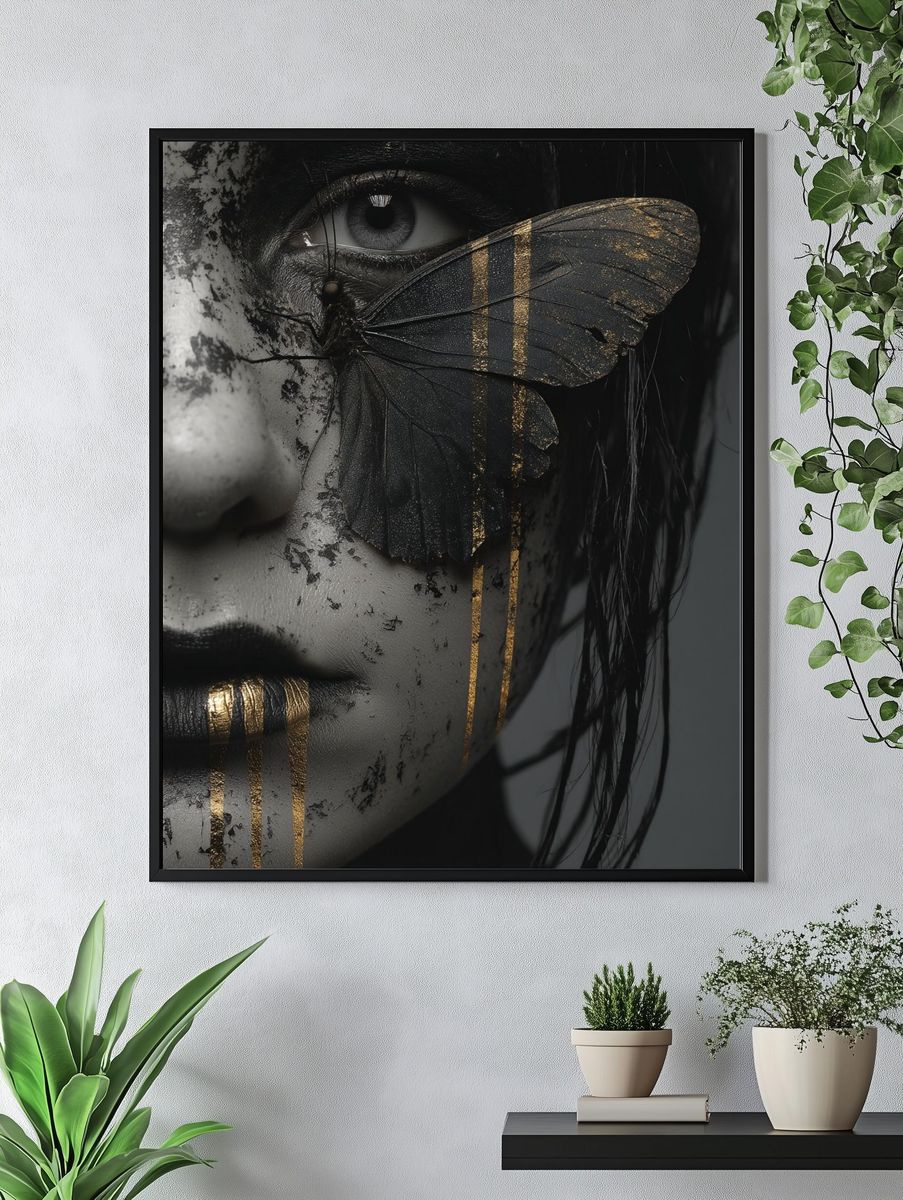 Butterfly Face Surrealism Print. — room view 4