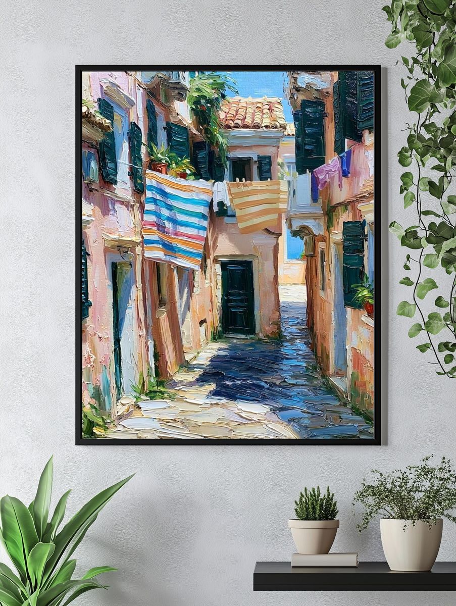 Mediterranean Alleyway — Fine-Art Print. — room view 4
