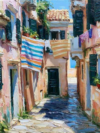 Mediterranean Alleyway — Fine-Art Print.
