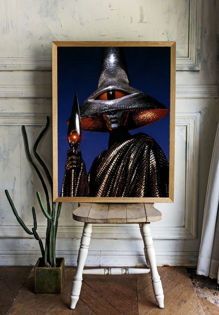 Surreal Metallic Figure Poster. — room view 1