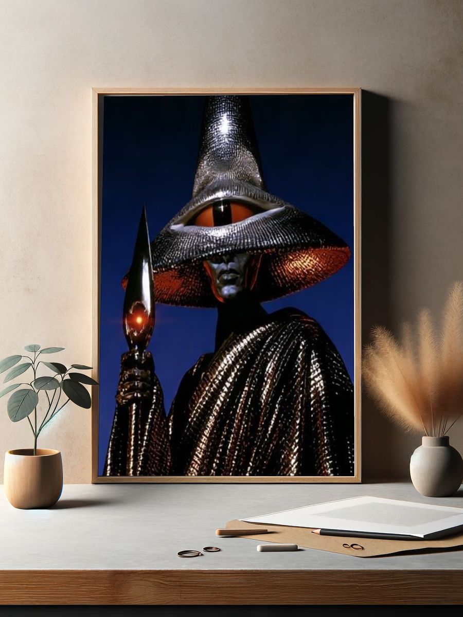 Surreal Metallic Figure Poster. — room view 2