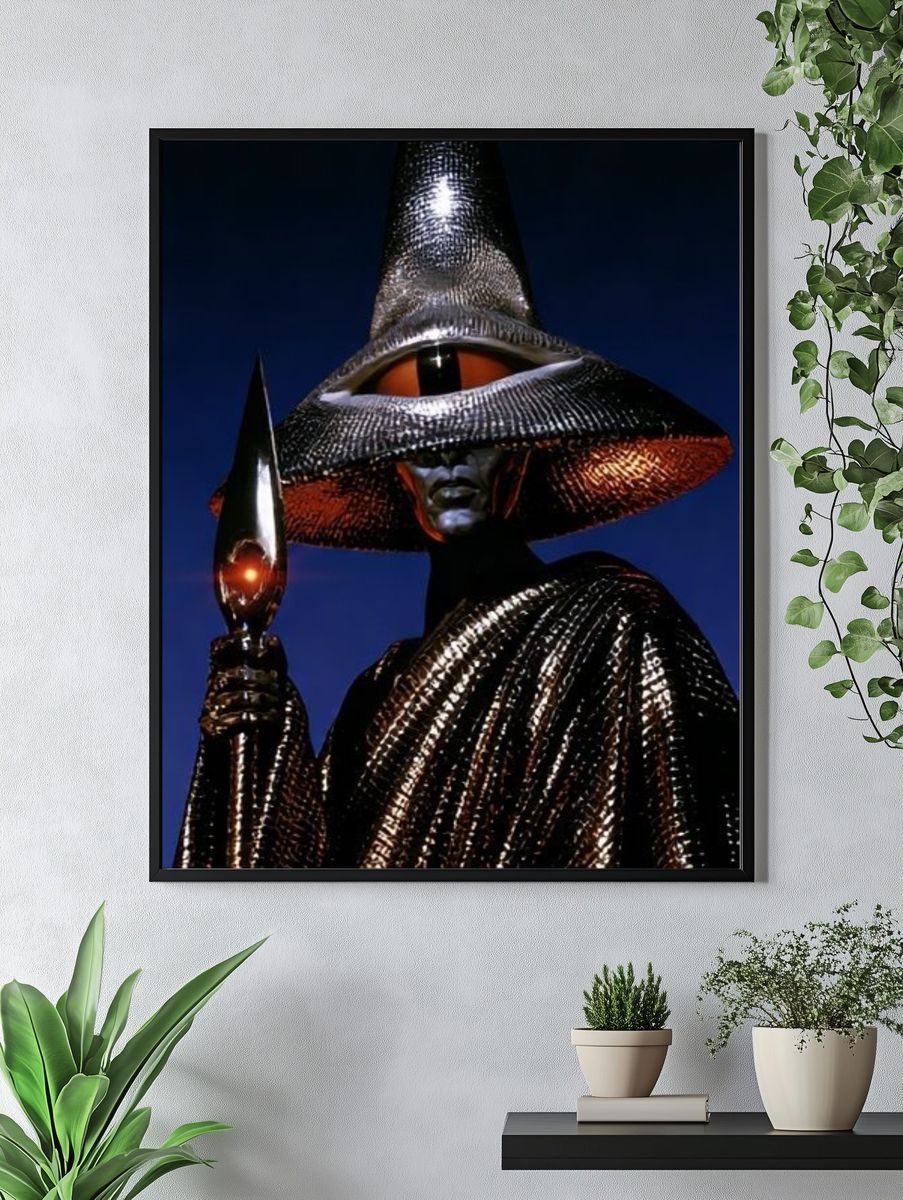 Surreal Metallic Figure Poster. — room view 4