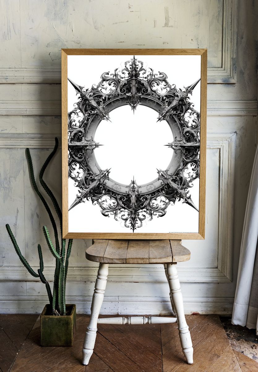 Gothic Ornamental Halo Poster. — room view 1