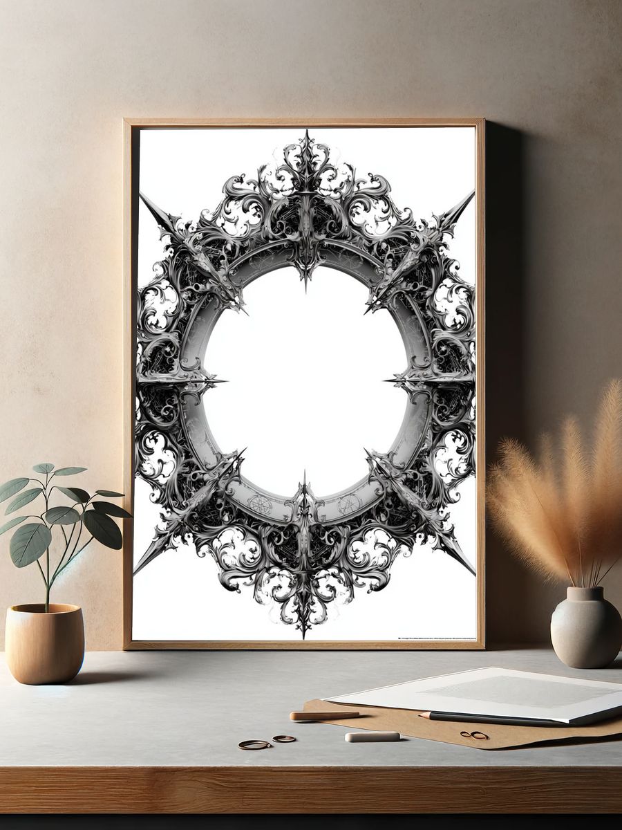 Gothic Ornamental Halo Poster. — room view 2
