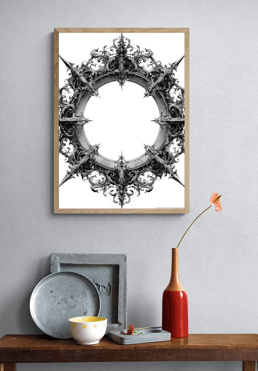 Gothic Ornamental Halo Poster. — room view 3