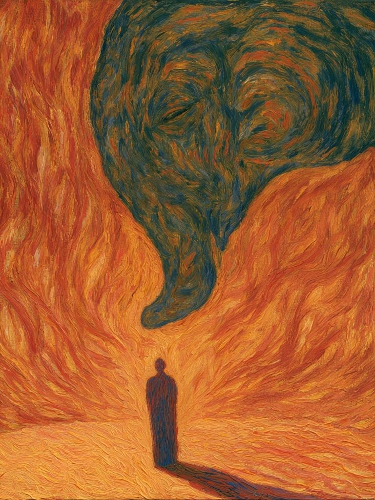 Surreal Flame Figure Print. poster — fine-art art