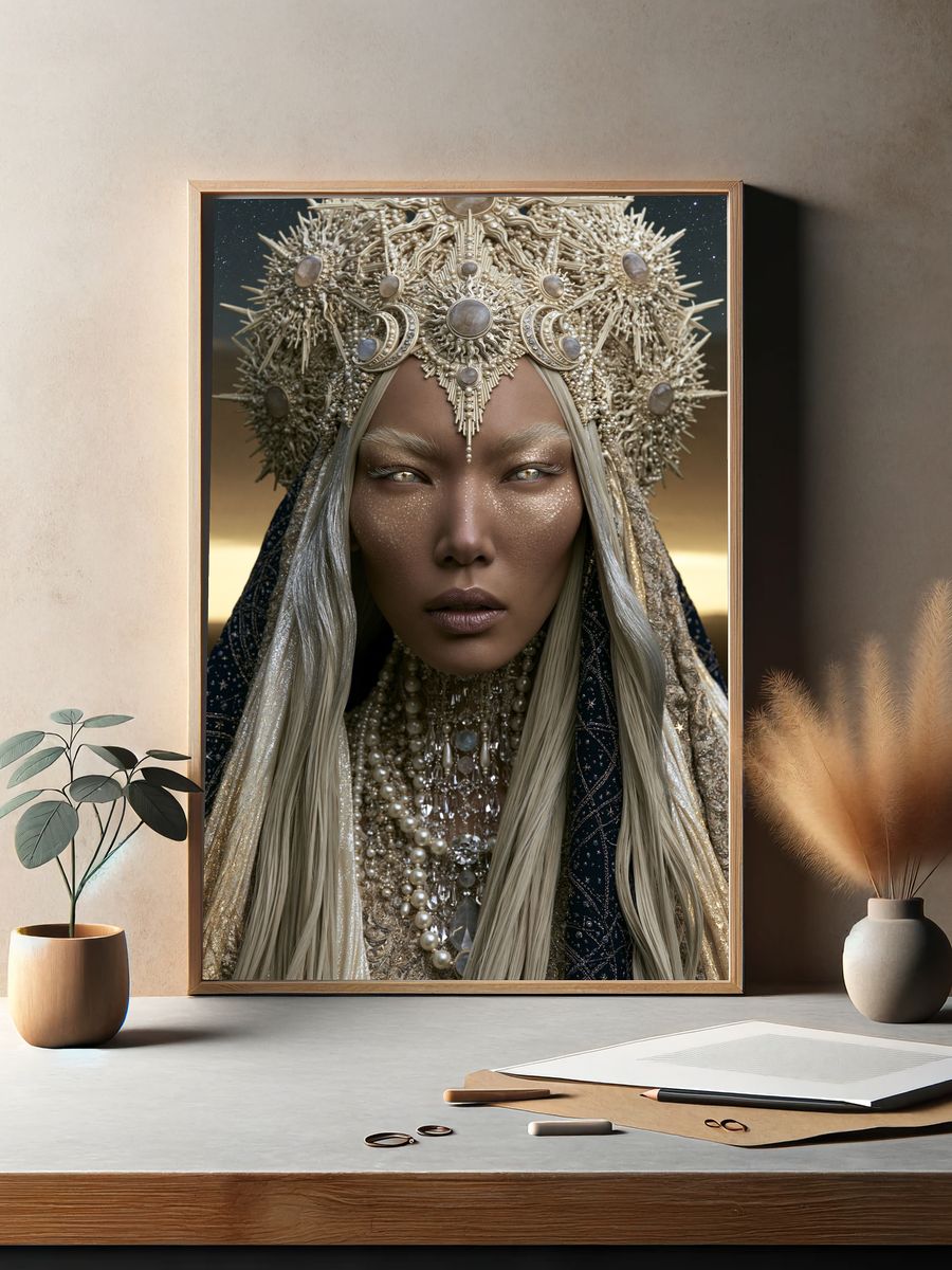 Celestial Queen Portrait Print. — room view 2