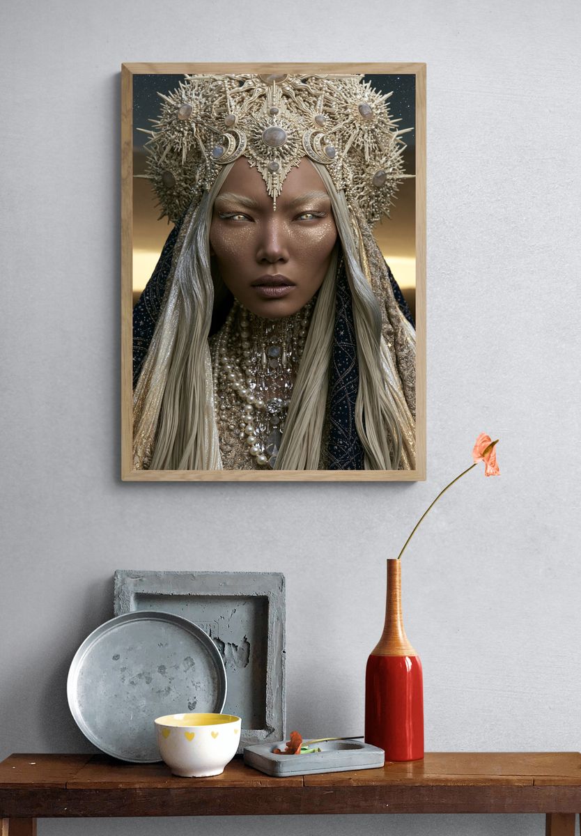 Celestial Queen Portrait Print. — room view 3