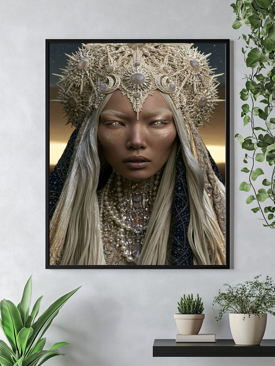 Celestial Queen Portrait Print. — room view 4