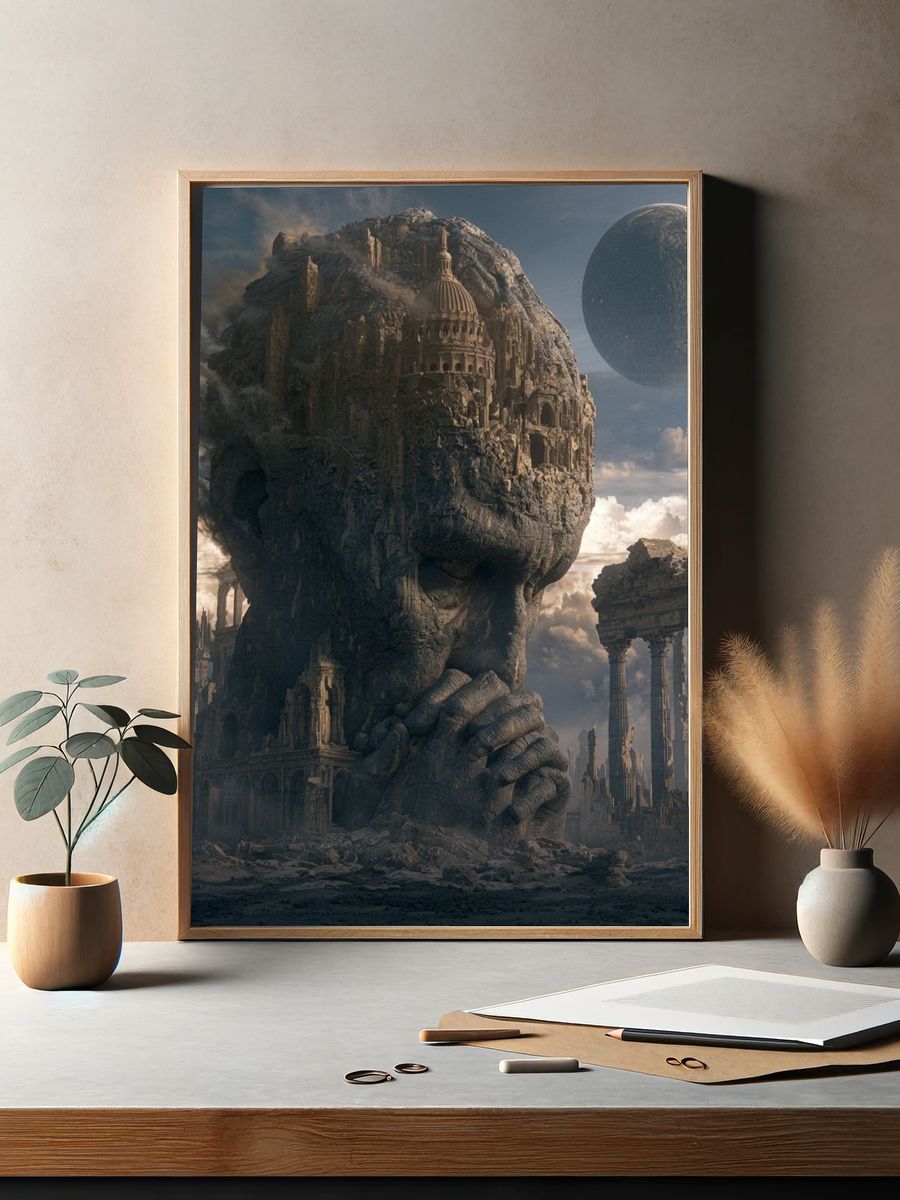 Surreal Stone Giant — Fine-Art Print. — room view 2