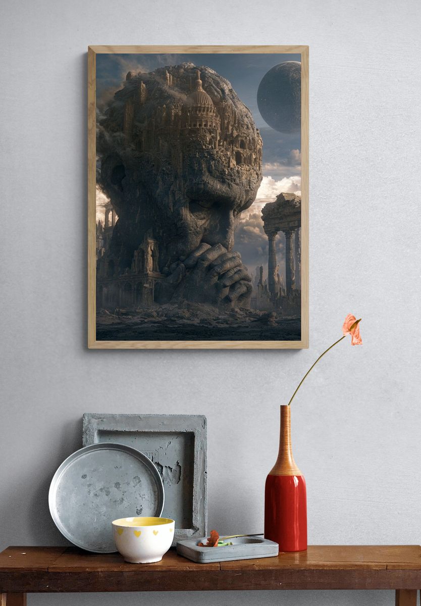 Surreal Stone Giant — Fine-Art Print. — room view 3