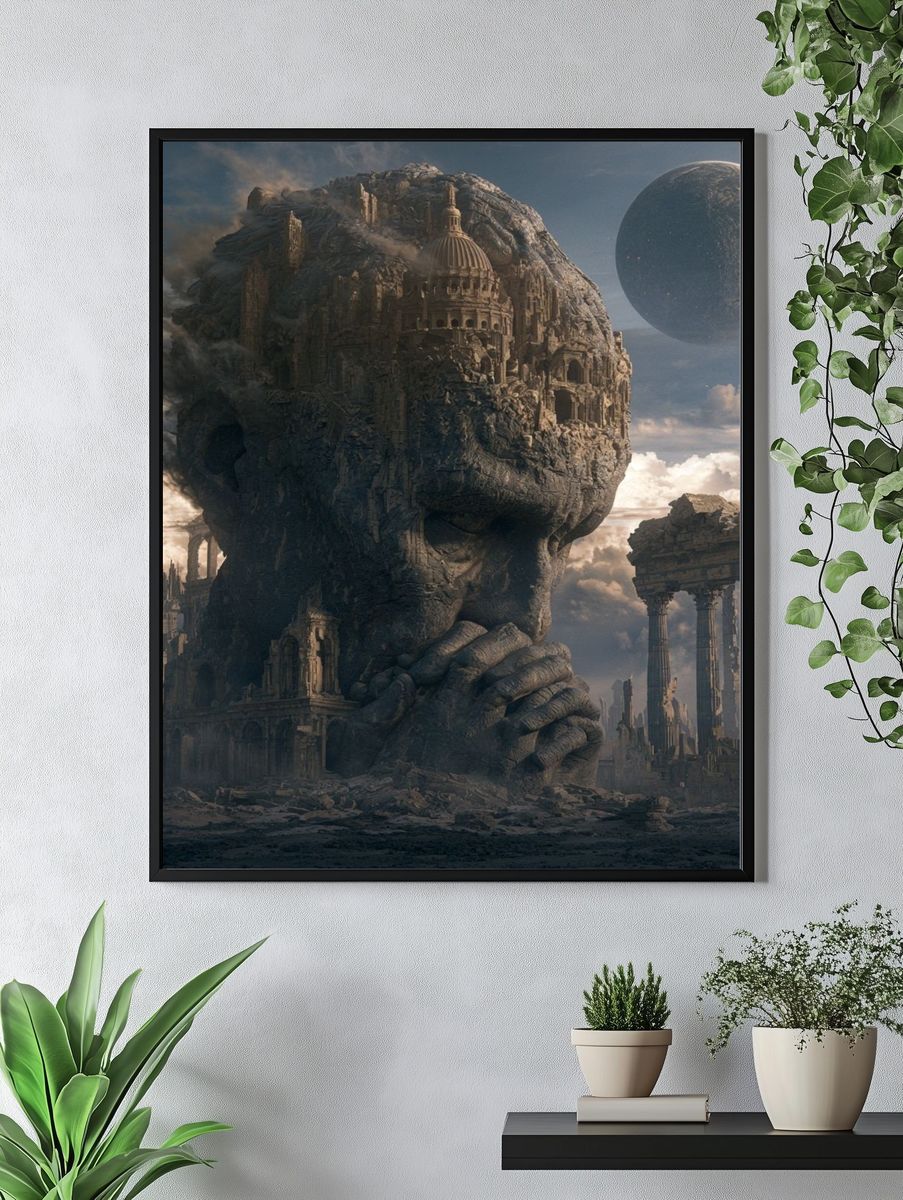 Surreal Stone Giant — Fine-Art Print. — room view 4