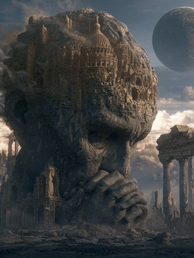 Surreal Stone Giant — Fine-Art Print.