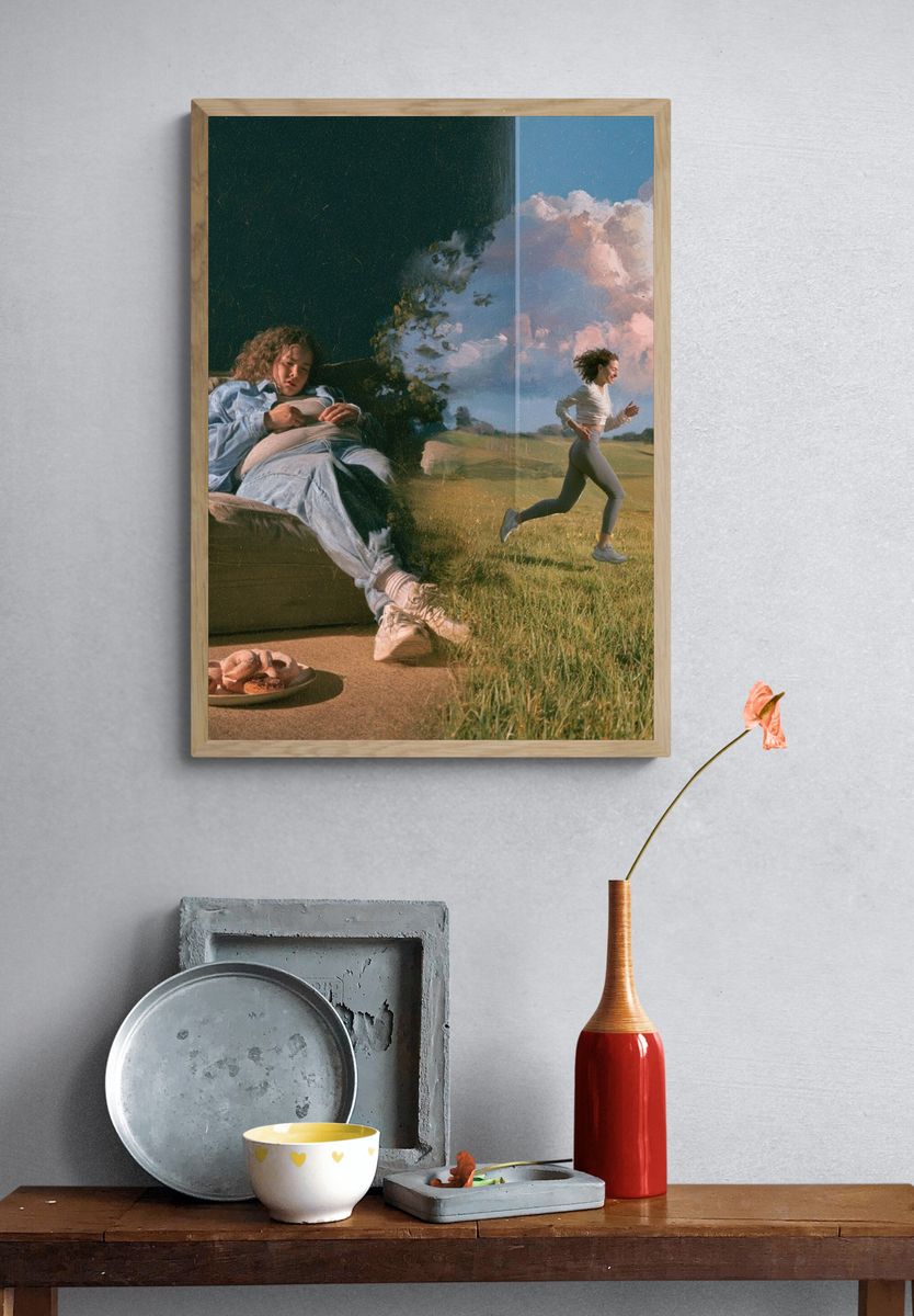 Dreamlike Split-Screen Portrait Print. — room view 3