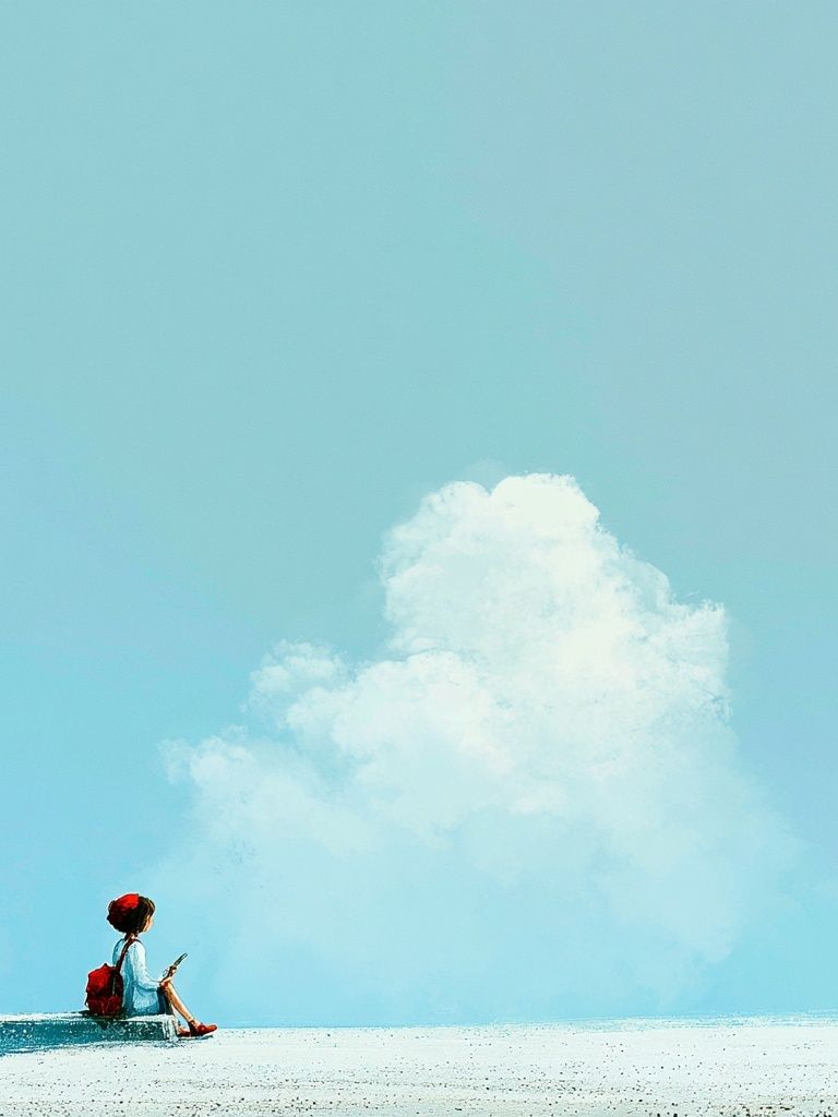 Girl by the Sea — Surreal Print. poster — fine-art art