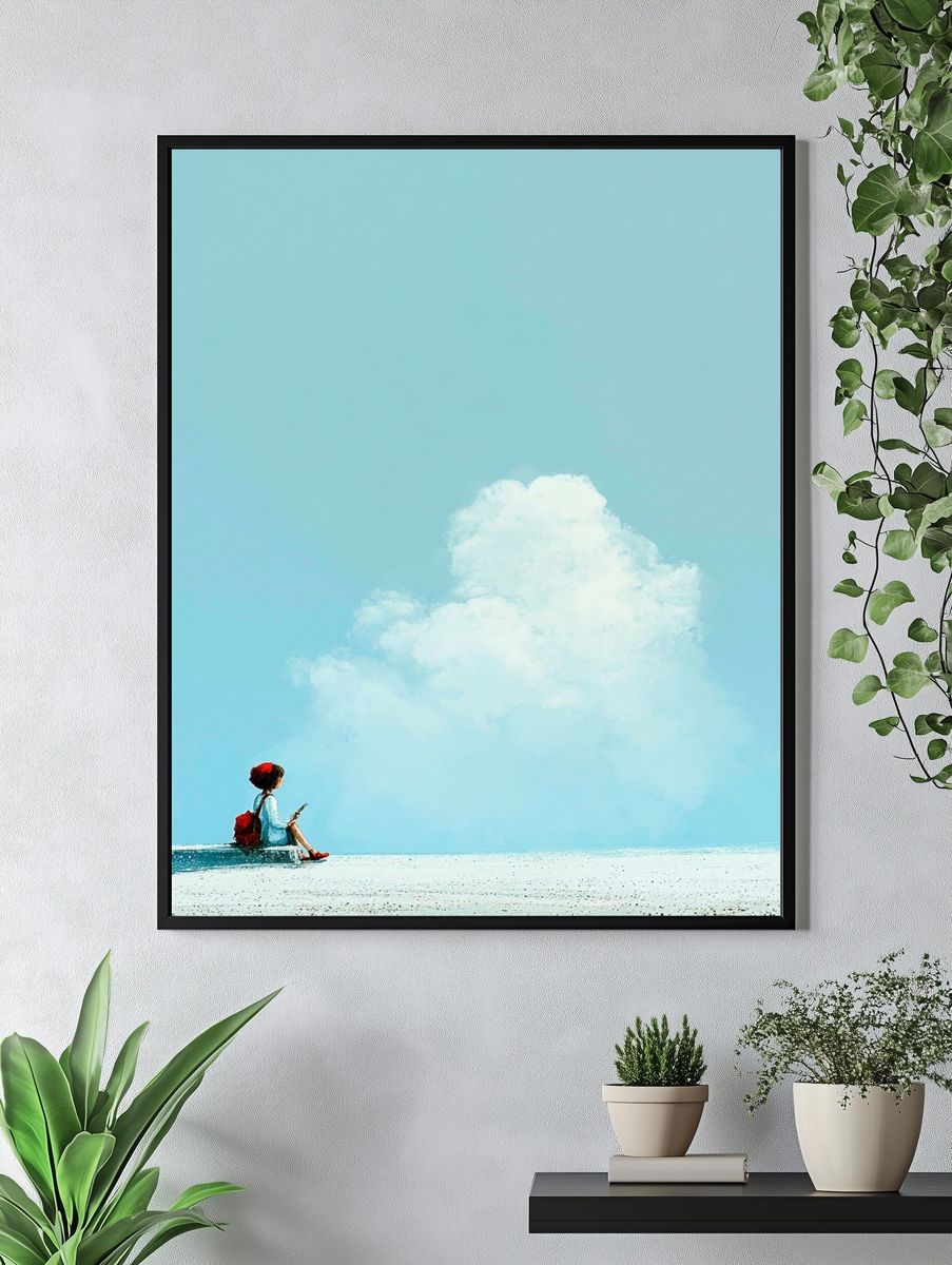 Girl by the Sea — Surreal Print. — room view 4