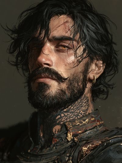 Moody Bearded Portrait Print.