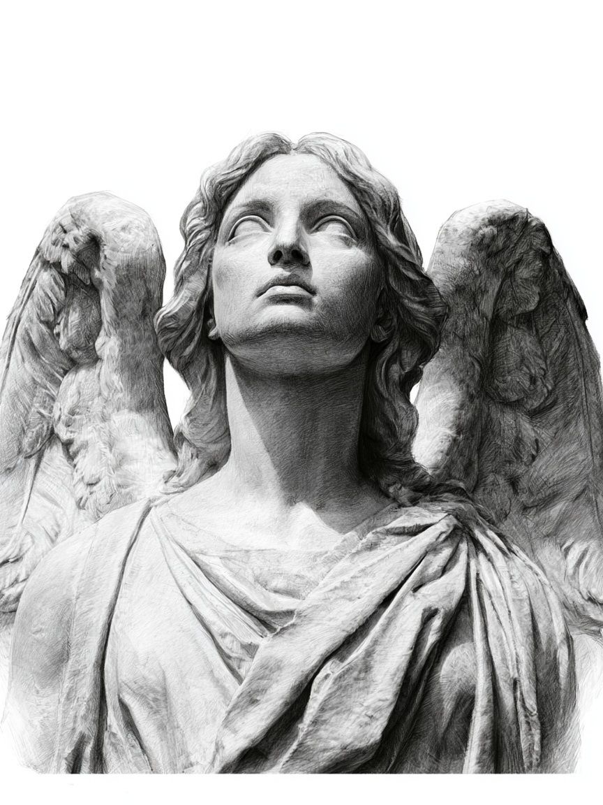 Marble Angel Bust Fine-Art Print. poster detail