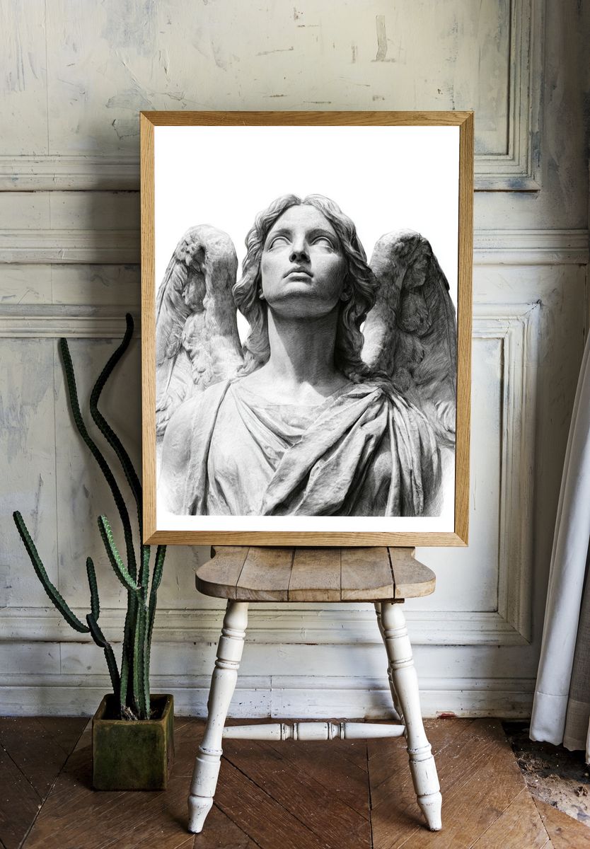 Marble Angel Bust Fine-Art Print. room preview