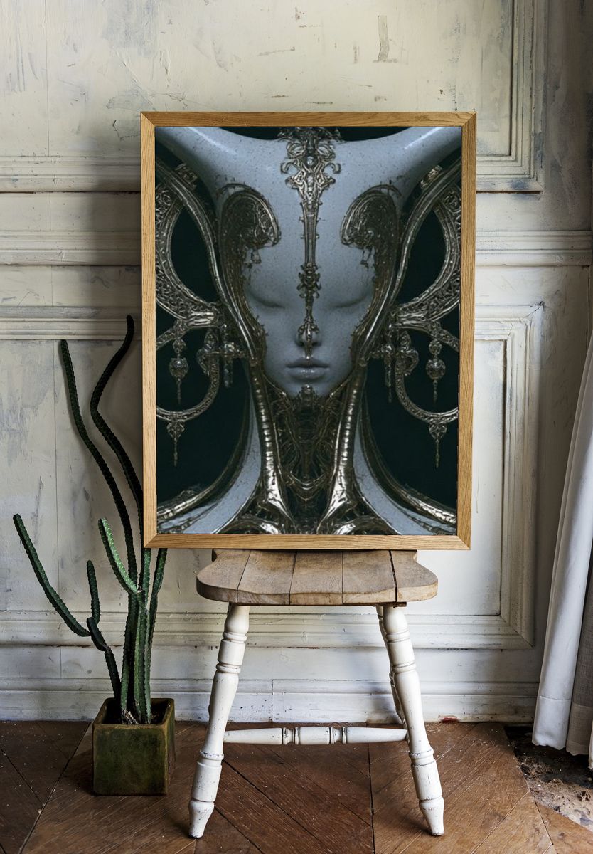 Surreal Masked Face Fine-Art Print. — room view 1