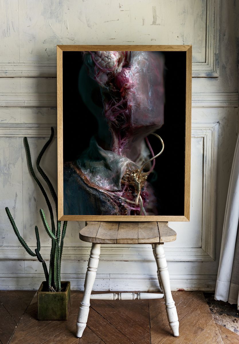 Surreal Anatomical Figure Fine-Art Print. room preview