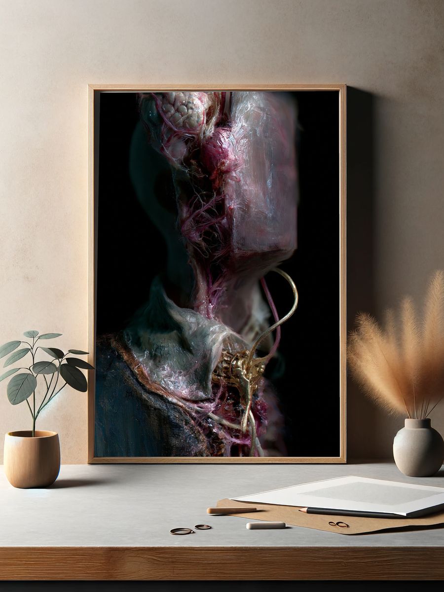 Surreal Anatomical Figure Fine-Art Print. — room view 2