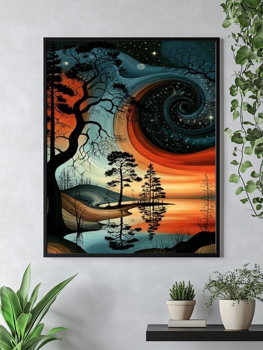 Surreal Twilight Forest Print. — room view 4