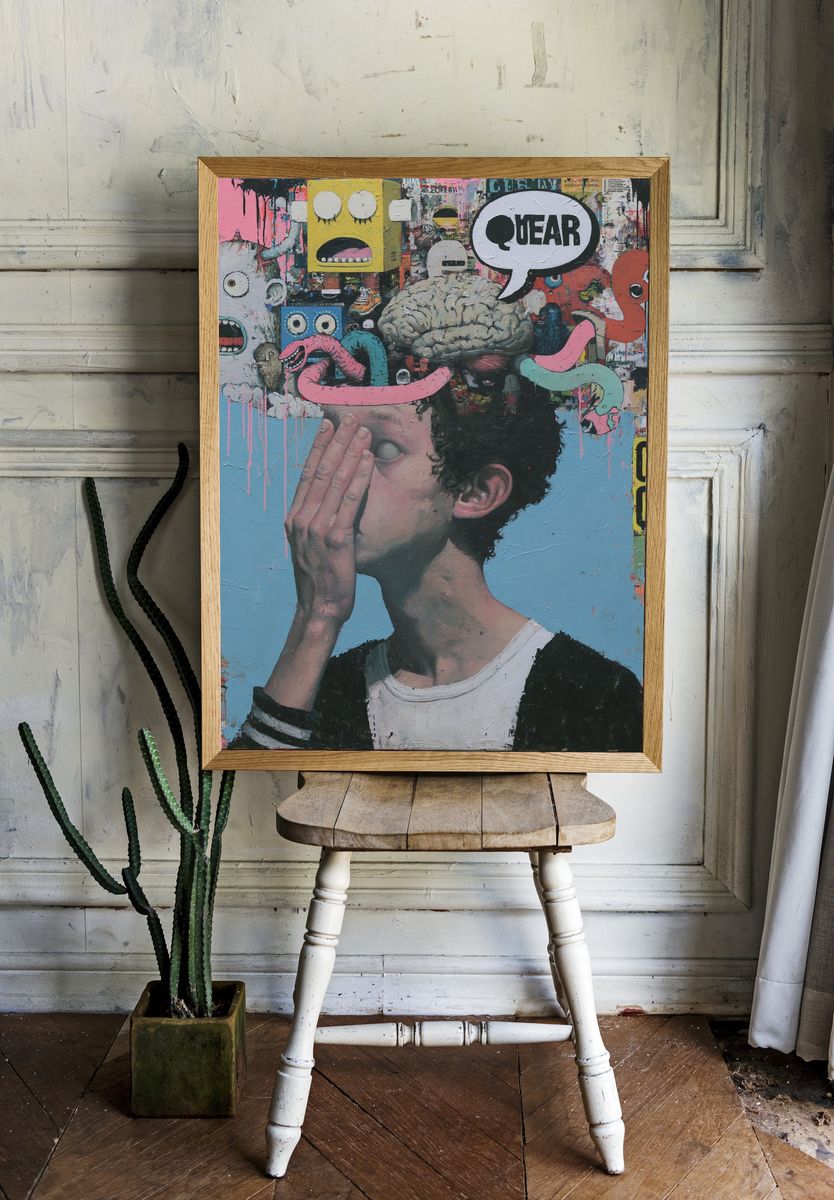 Surreal Graffiti Mindscape Poster. — room view 1