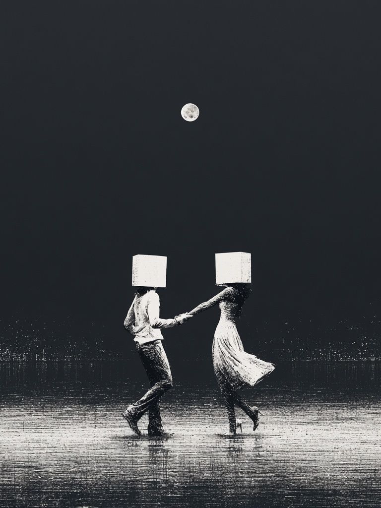 Moonlit Dance Surrealism Print. poster — fine-art art