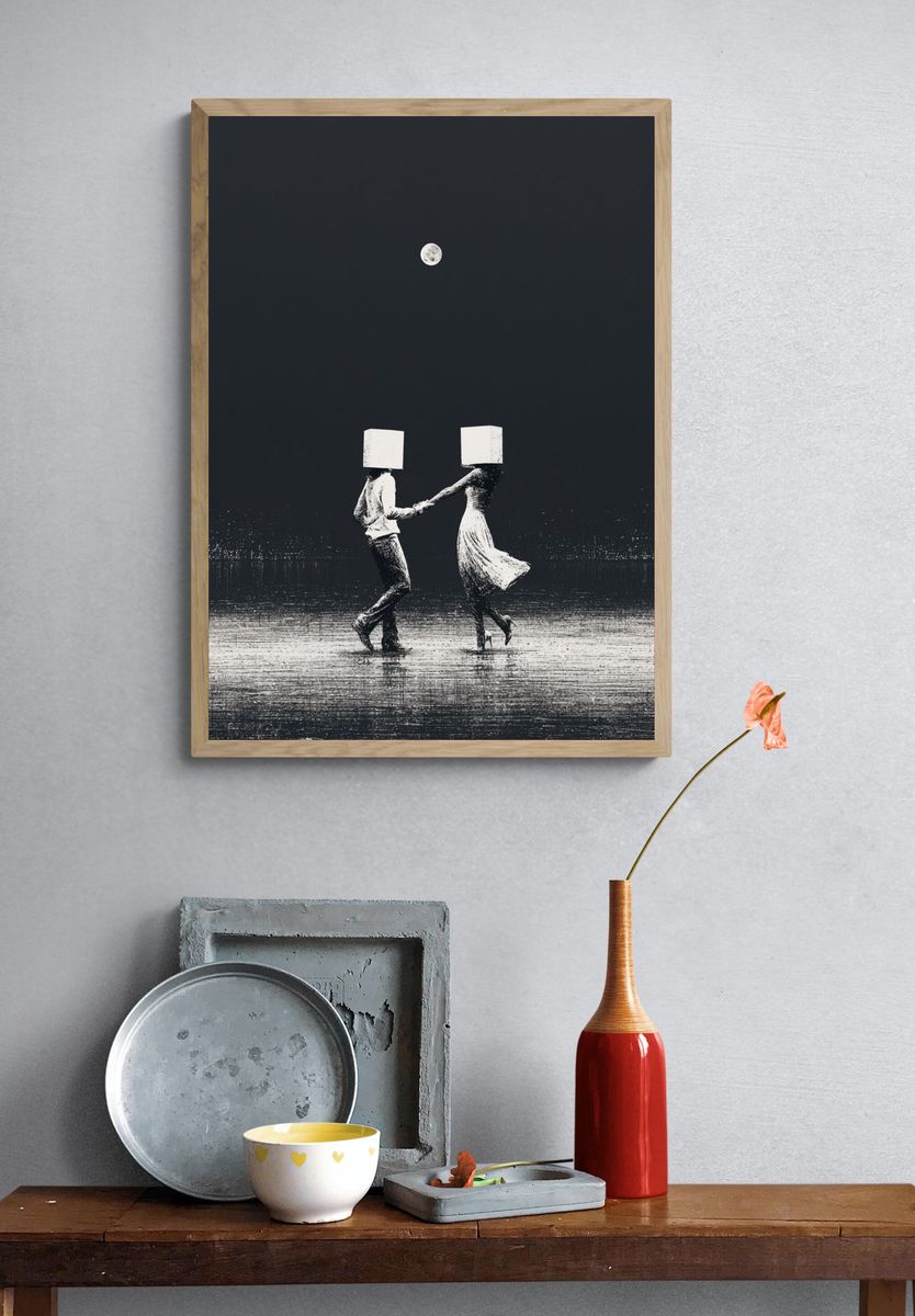 Moonlit Dance Surrealism Print. — room view 3