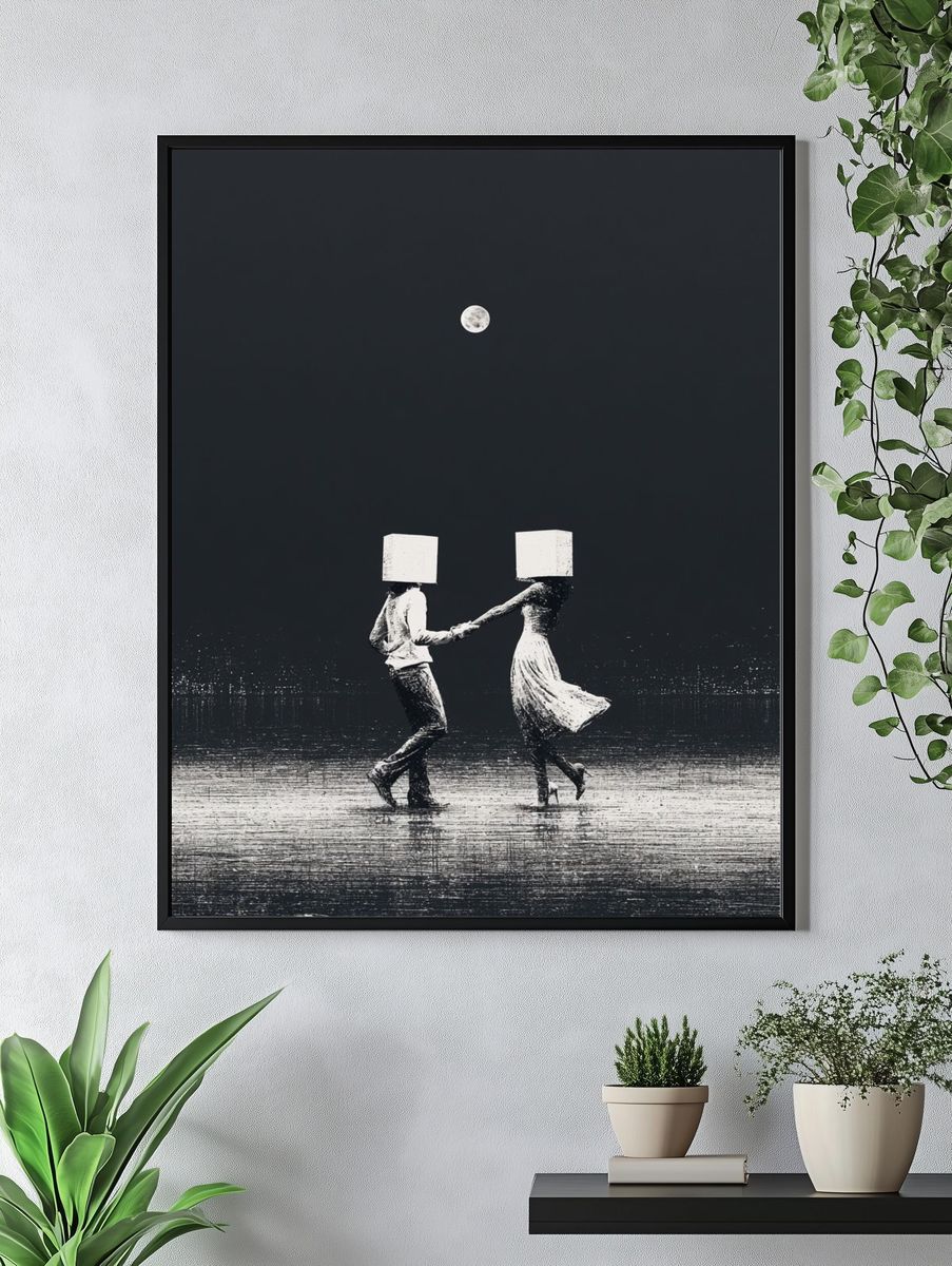 Moonlit Dance Surrealism Print. — room view 4
