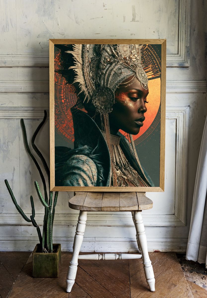 Celestial Warrior Portrait Print. — room view 1