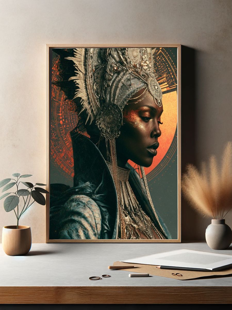 Celestial Warrior Portrait Print. — room view 2