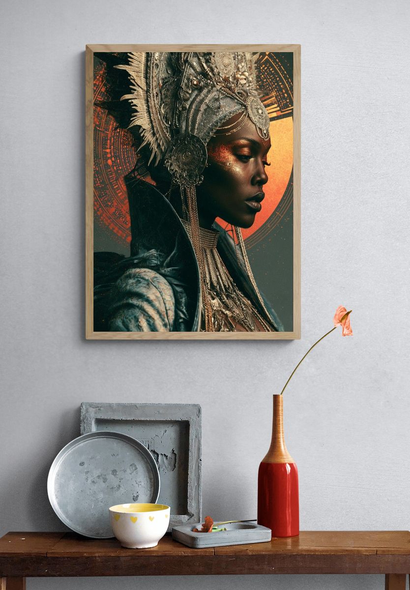 Celestial Warrior Portrait Print. — room view 3