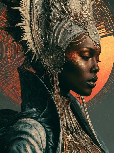 Celestial Warrior Portrait Print. poster