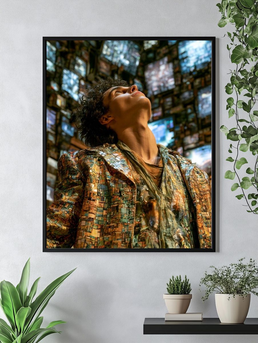 Surreal Portrait Mosaic Poster. — room view 4