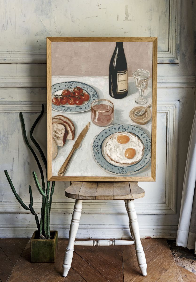 Brunch Still Life — Vintage Print. — room view 1