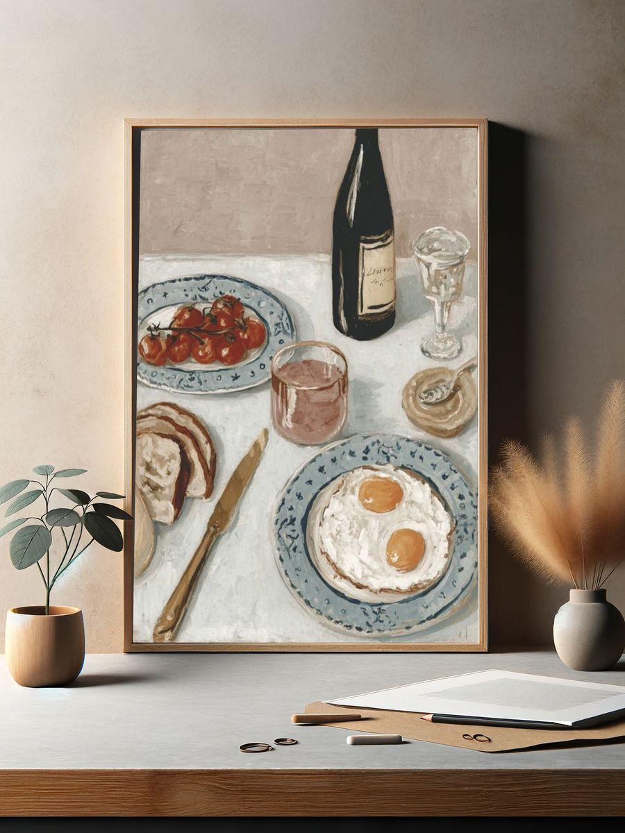 Brunch Still Life — Vintage Print. — room view 2