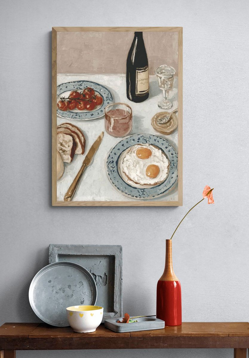 Brunch Still Life — Vintage Print. — room view 3