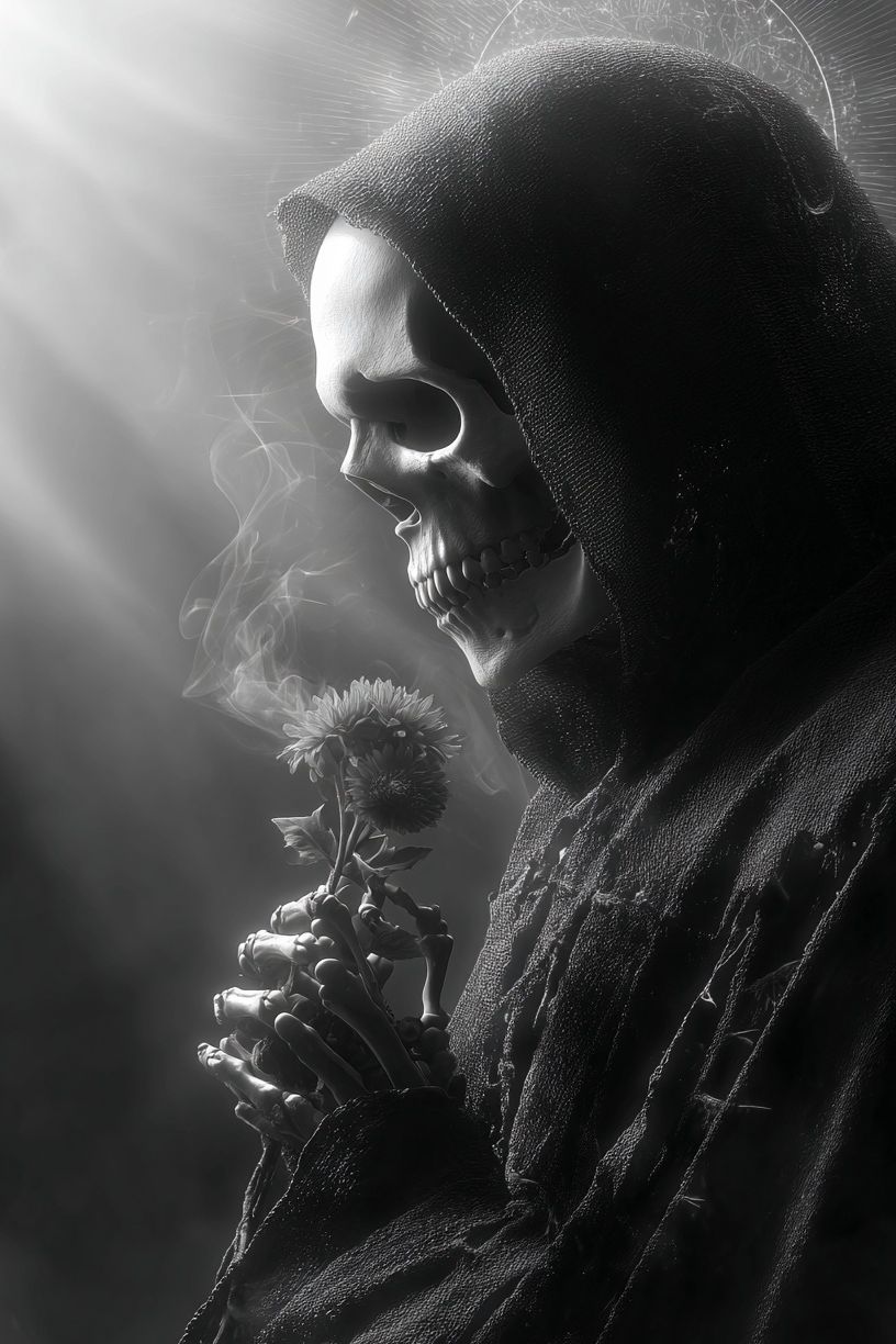 Grim Reaper Portrait Print. poster — fine-art art