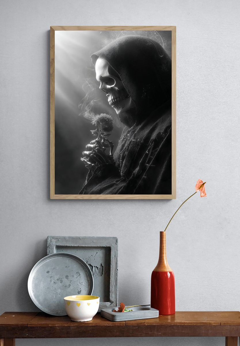 Grim Reaper Portrait Print. — room view 3