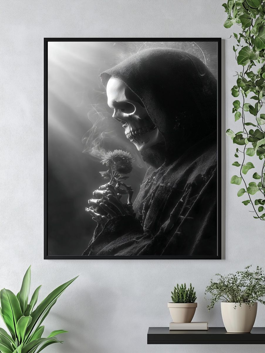 Grim Reaper Portrait Print. — room view 4
