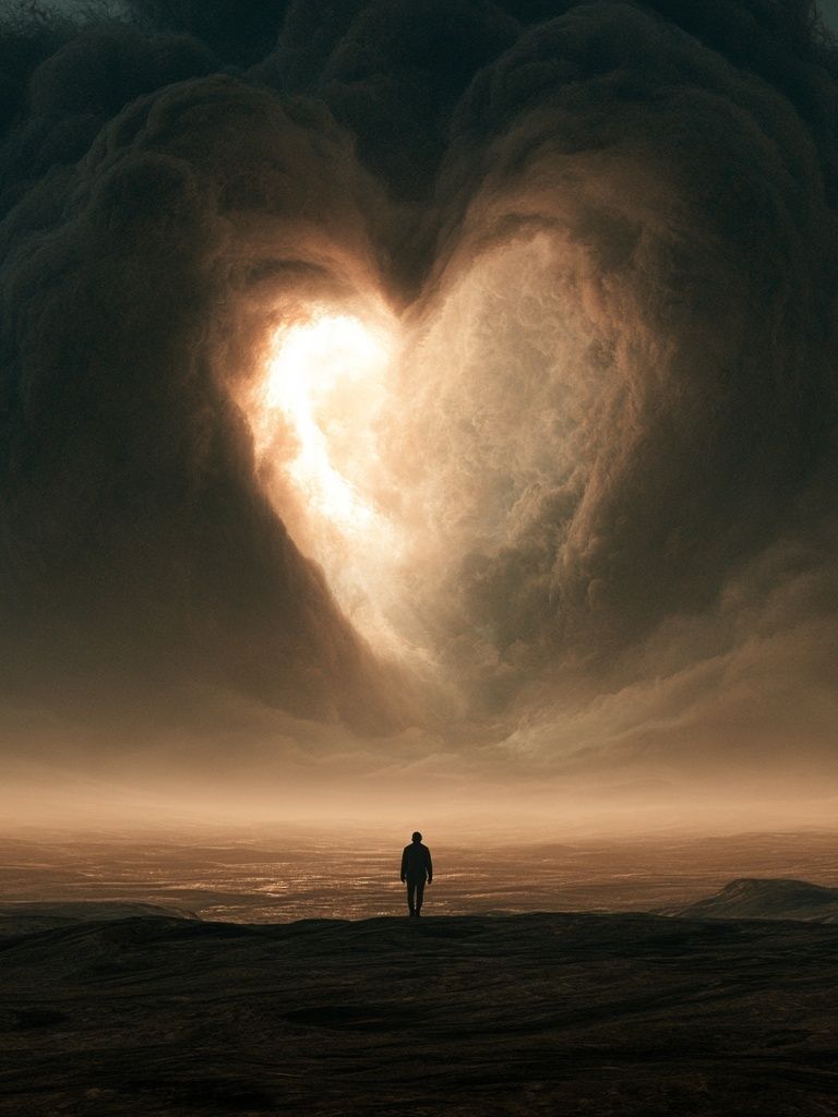 Heart in the Clouds Surrealism Print. poster — fine-art art