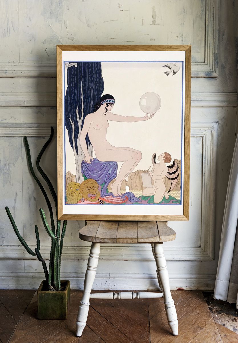 Seated woman cherub (1929) fashion. room preview