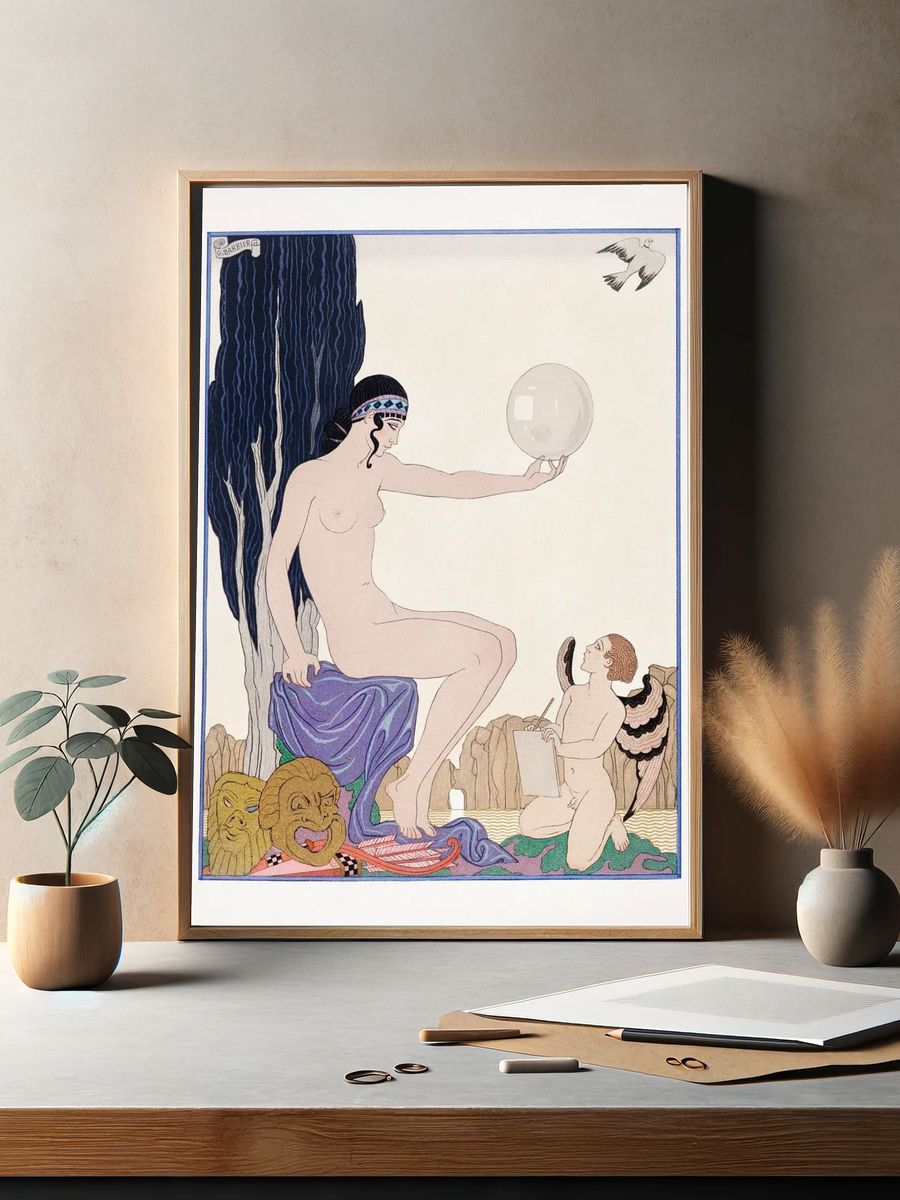 Seated woman cherub (1929) fashion. — room view 2